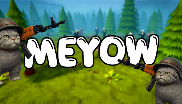 Meyow 遊戲宣傳圖，展現了混亂而刺激的戰場氛圍