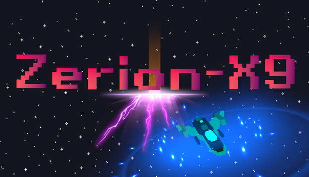 Zerion-X9 遊戲宣傳主視覺圖,展現了激烈的空戰場景與科幻風格。