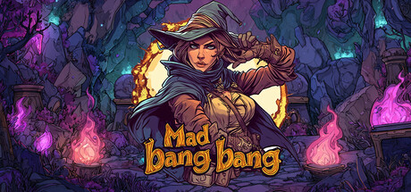 Mad Bang Bang 遊戲主視覺圖，展示了兩位法師準備進行聲控對決的場景