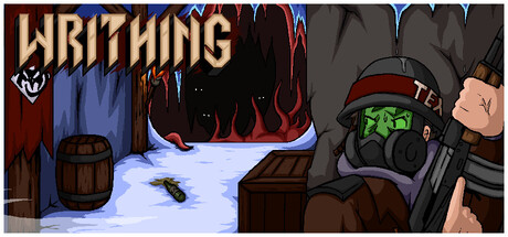 WRITHING 遊戲主視覺圖,展示了科幻太空站的陰暗氛圍與獨特的美術風格