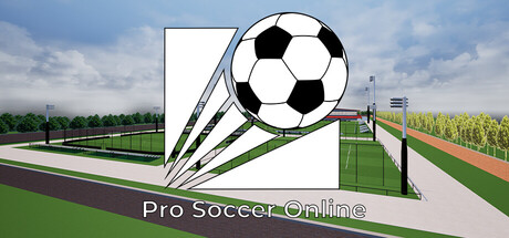 Pro Soccer Online 遊戲主視覺圖，展現了第一人稱與第三人稱視角的足球競技氛圍。