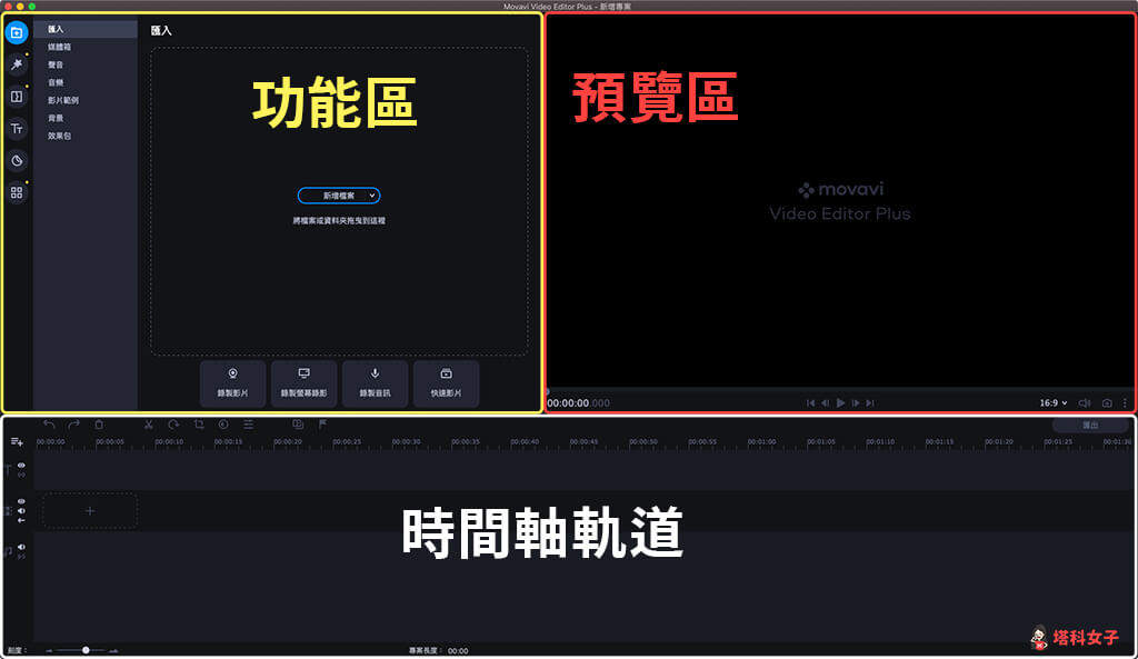 Movavi 影片剪輯軟體介面介紹