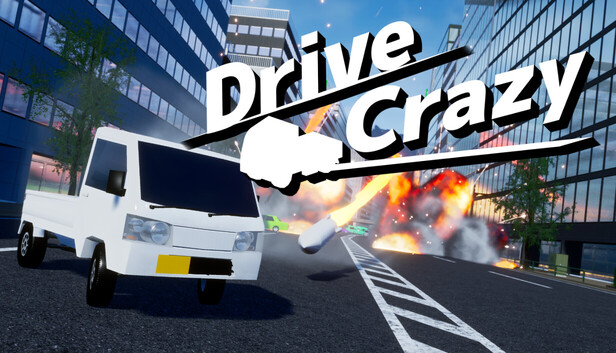 DriveCrazy 宣傳圖，展現輕卡車對抗巨型敵人的魄力