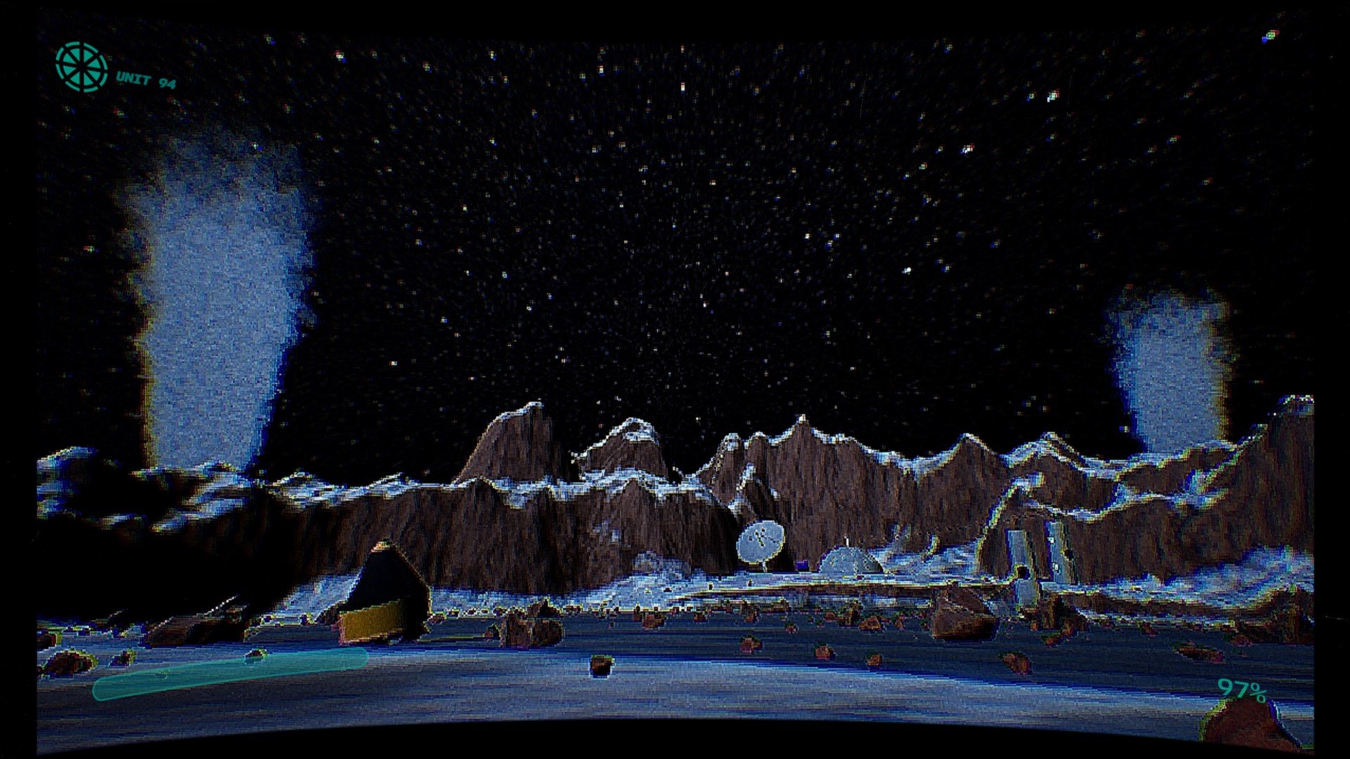 遊戲中避難所的內部走廊，充滿了廢棄與破損的痕跡