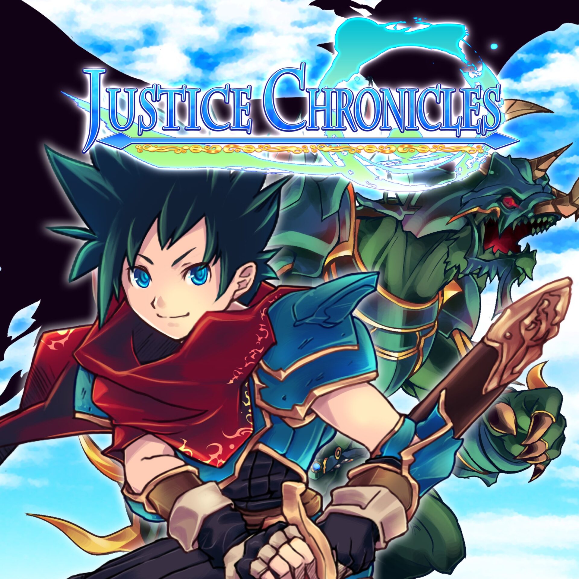 Justice Chronicles 遊戲封面，呈現出史詩般的正義與黑暗對決