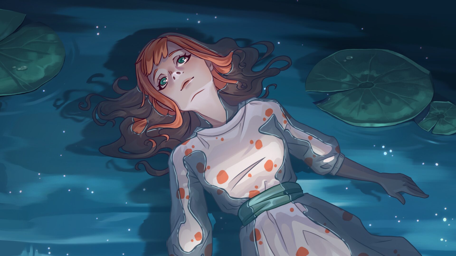 Leila 遊戲宣傳圖,呈現出手繪動畫風格的女性主角與場景