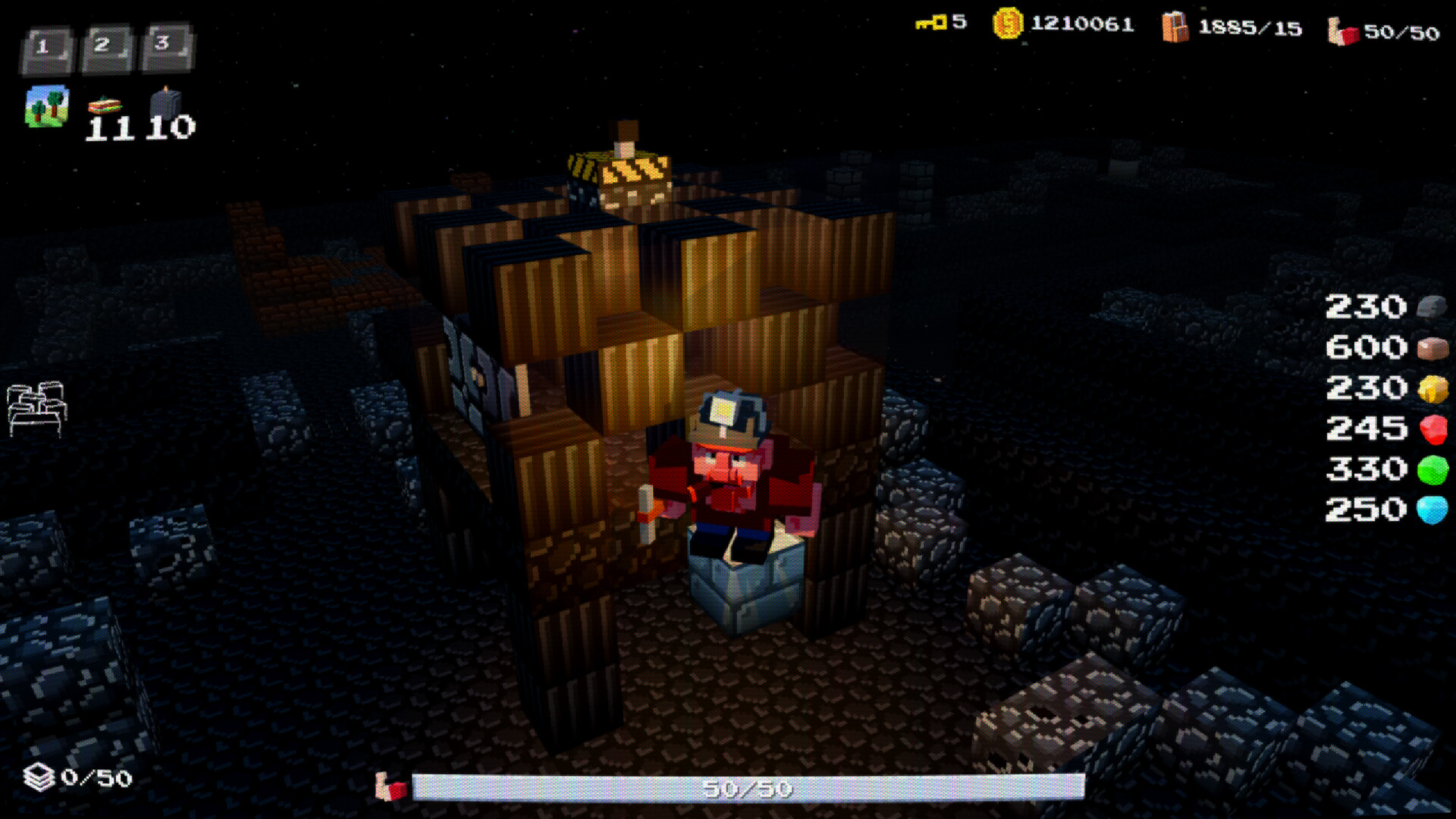 展示了遊戲中的光影效果與複雜的地下地形結構。