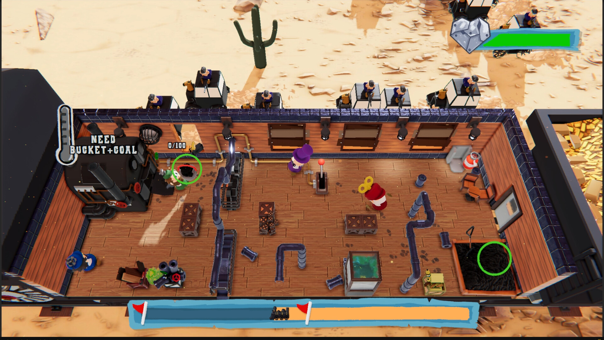 玩家需要在火車上進行防禦與資源管理