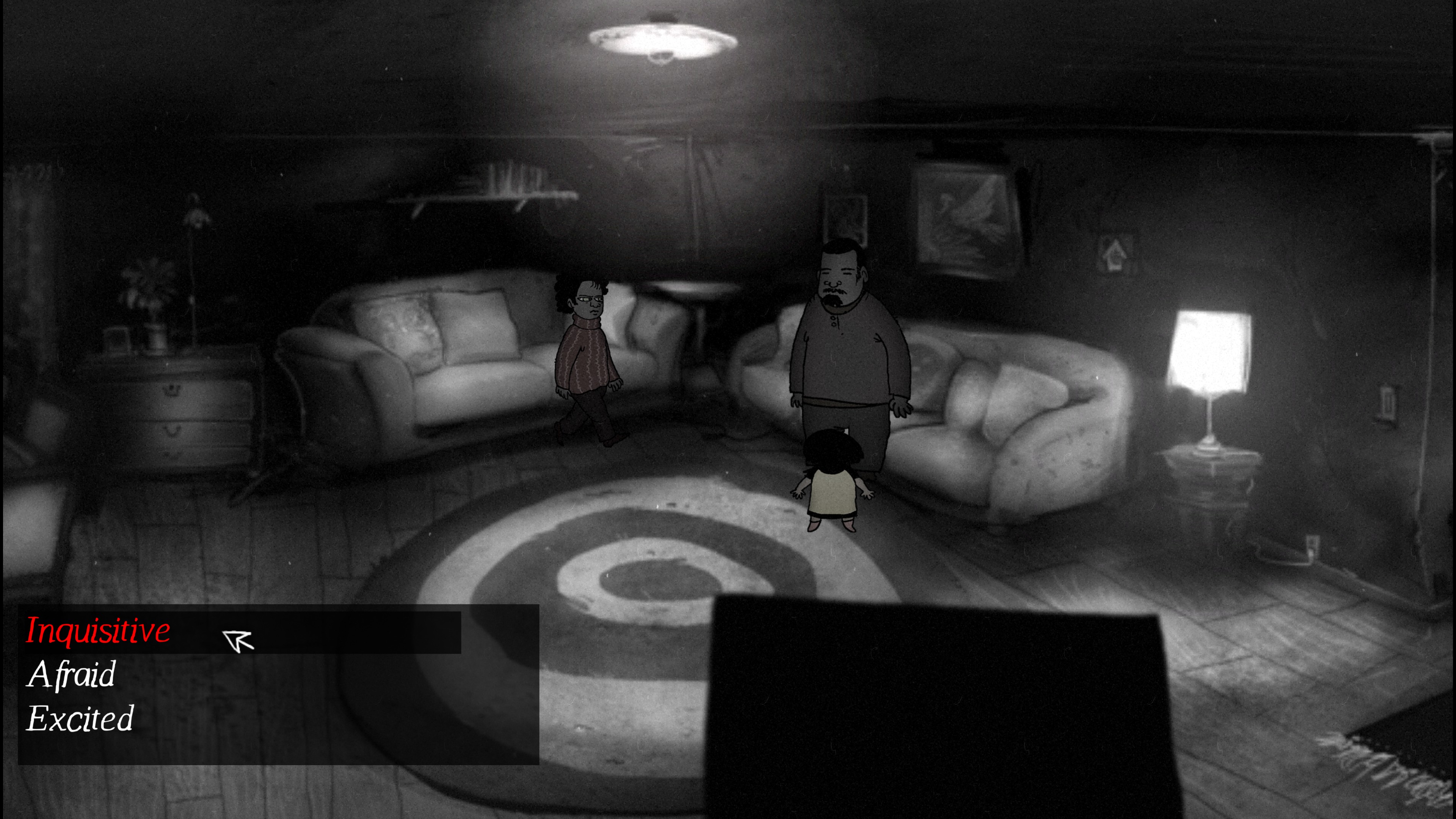 遊戲中的對話選項，反映莉迪亞的情緒。