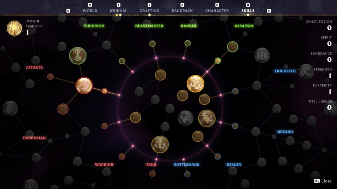 Enshrouded 創新的技能樹介面