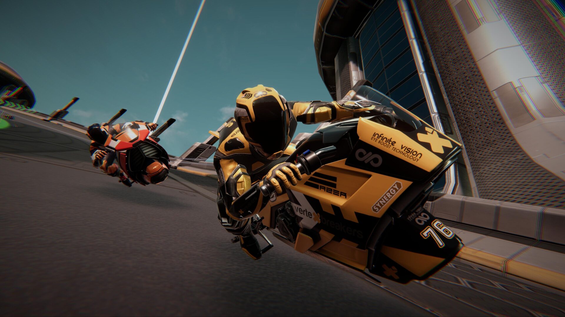 多輛機車在賽道上競逐