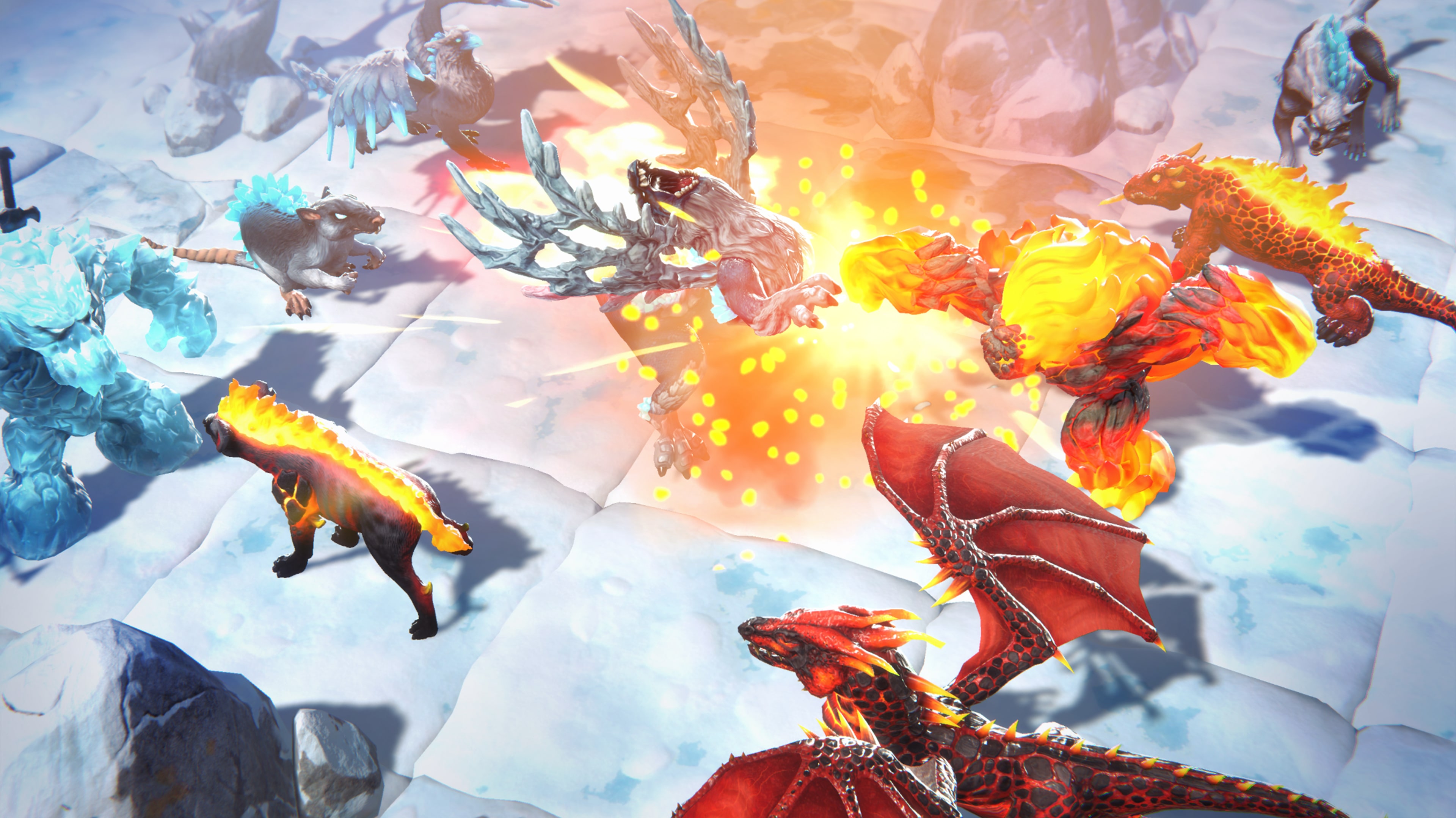 各種奇幻生物在戰場上對峙