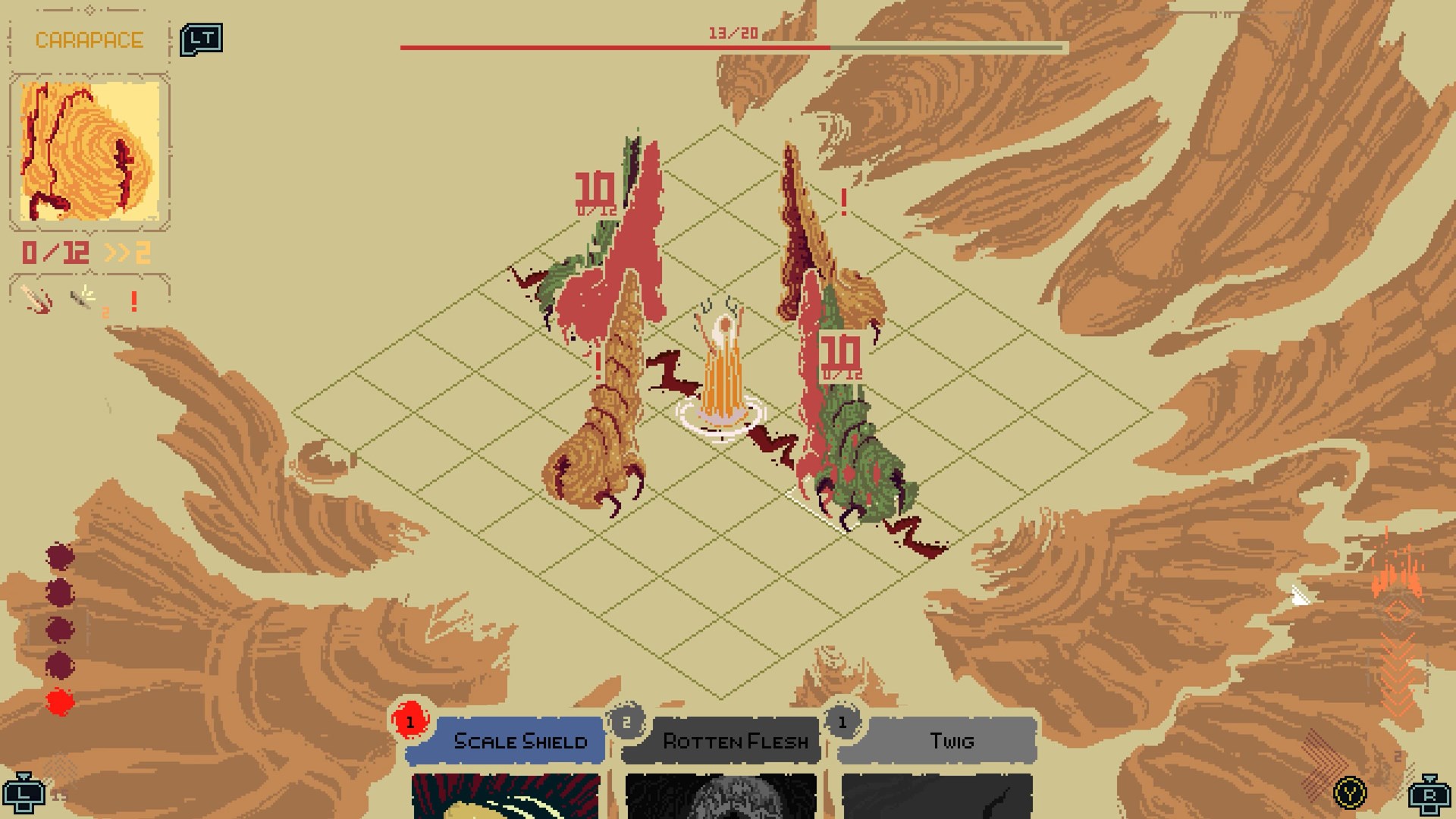 卡牌構築界面，玩家可以自由調整與升級自己的牌組。