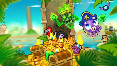 《Octo Curse》遊戲主視覺圖，展示了變成章魚的海盜船長與其冒險背景。