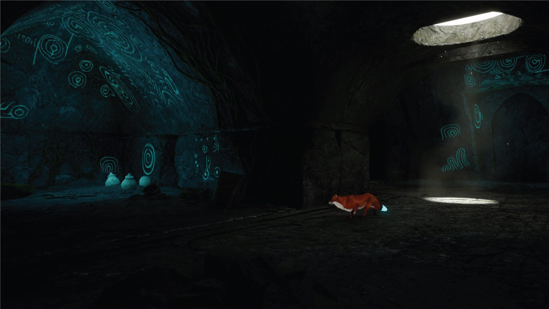 狐狸仰望星空與極光，充滿意境的畫面