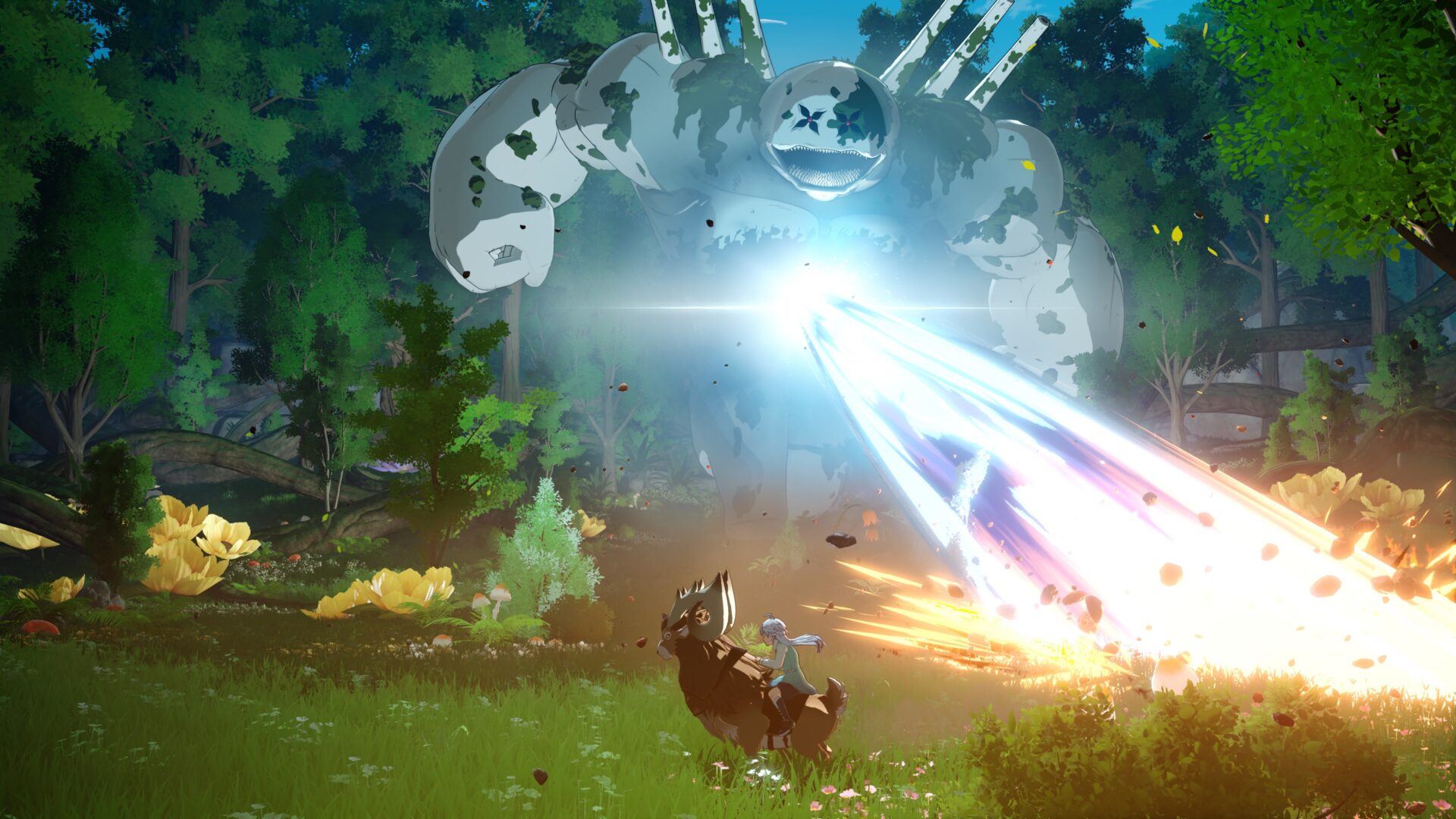 角色對抗飛行魔物的戰鬥場景