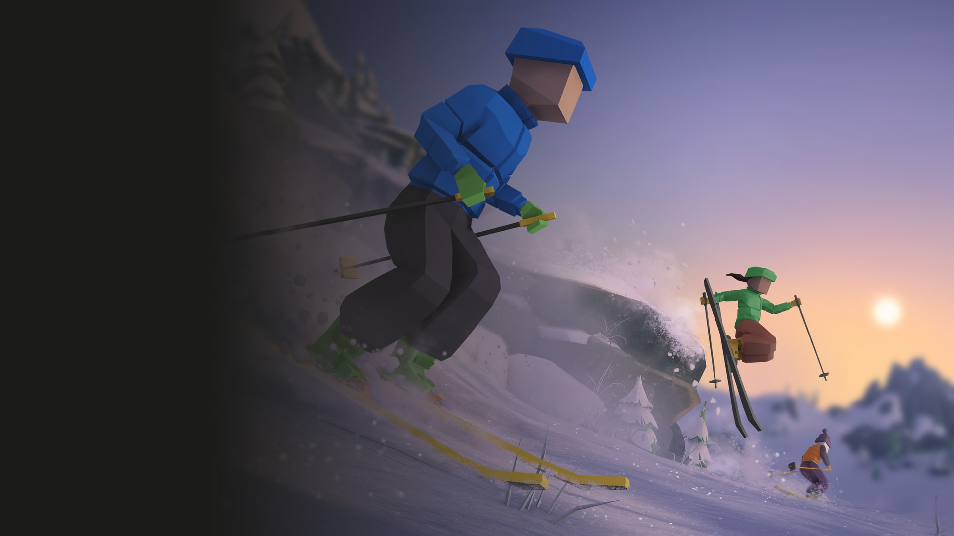 遊戲中的雪山俯瞰視角