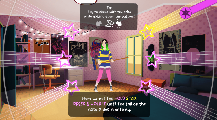 遊戲中的節奏挑戰畫面