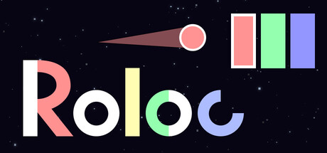 Roloc 遊戲主視覺圖,展示了其色彩繽紛且極簡的設計風格。