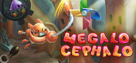 Megalocephalo 遊戲主視覺圖，展示主角鬆餅與機械海洋生物的對決