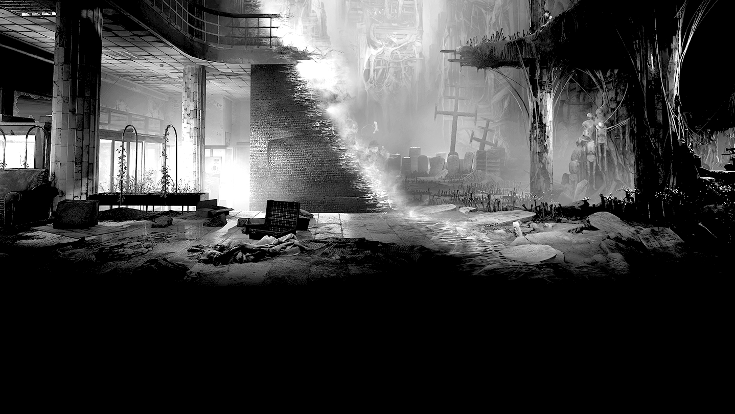 遊戲中的廢棄度假村場景