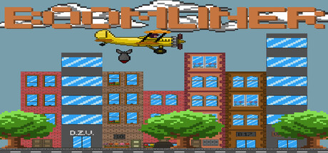 《Boomliner》的主視覺圖，展現了飛機在城市上空飛行的場景