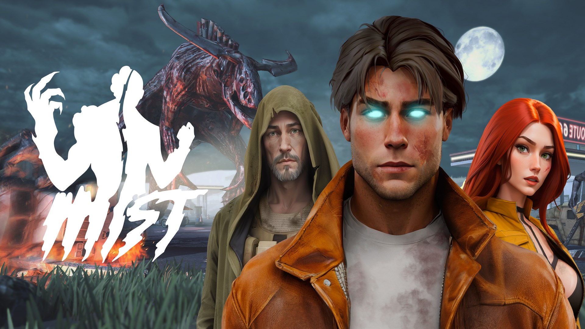 Mist: Evolution 遊戲封面藝術圖，展現了迷霧籠罩下的異變與危機感。