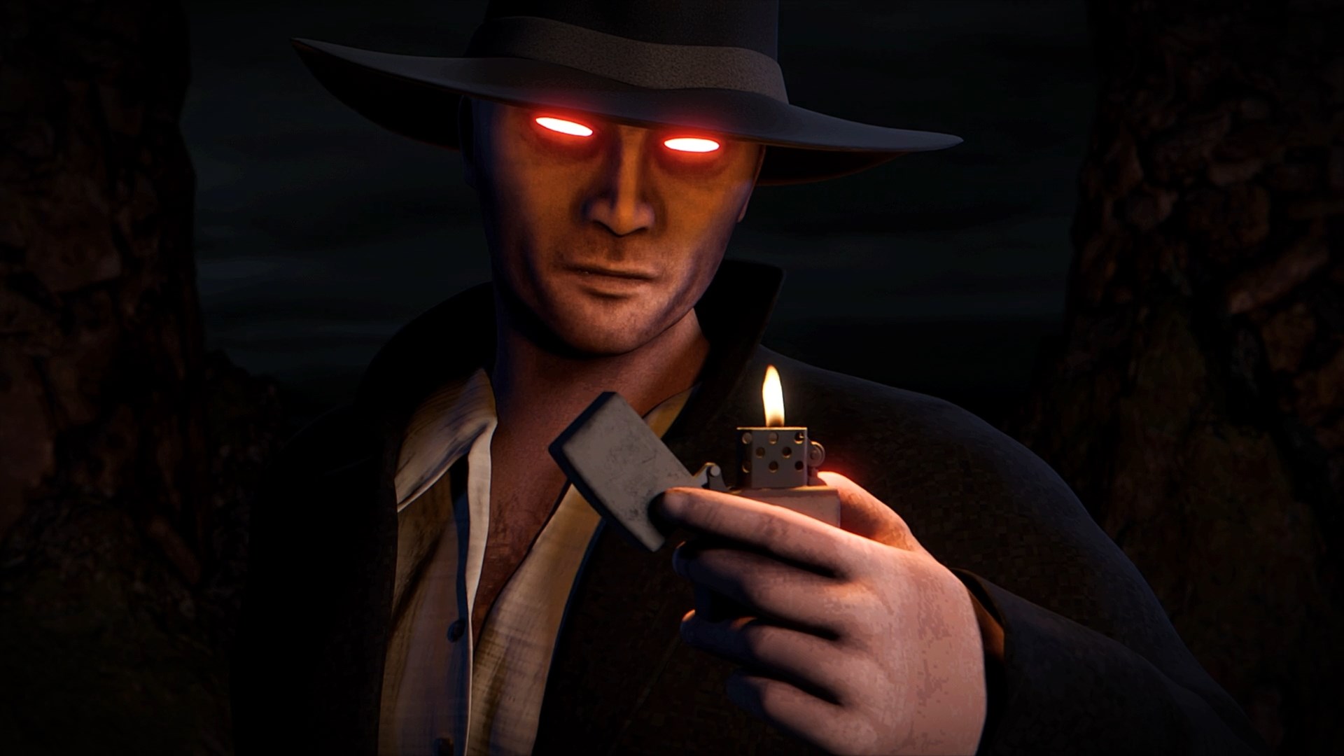 主角凱勒布手持武器面對眾多敵人，展現其孤獨復仇者的形象。