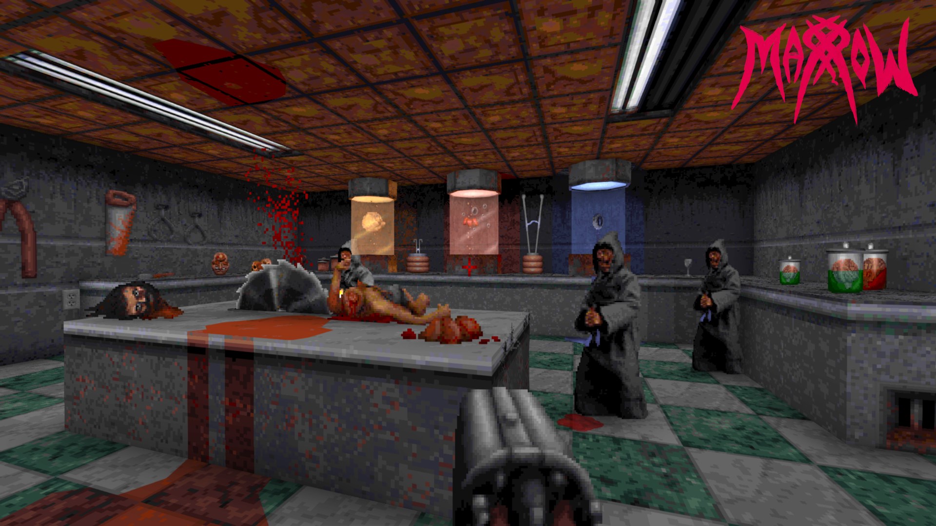 陰森的關卡設計，展現了遊戲獨特的洛夫克拉夫特式恐怖美學。