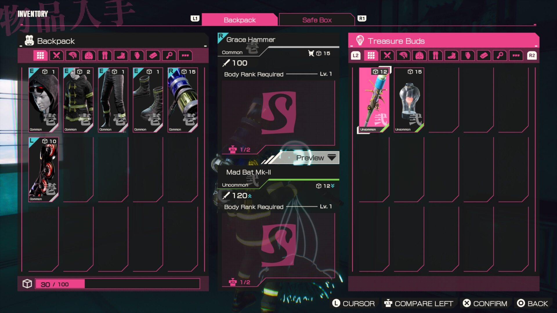 角色面對一個巨大的、令人不安的生物。