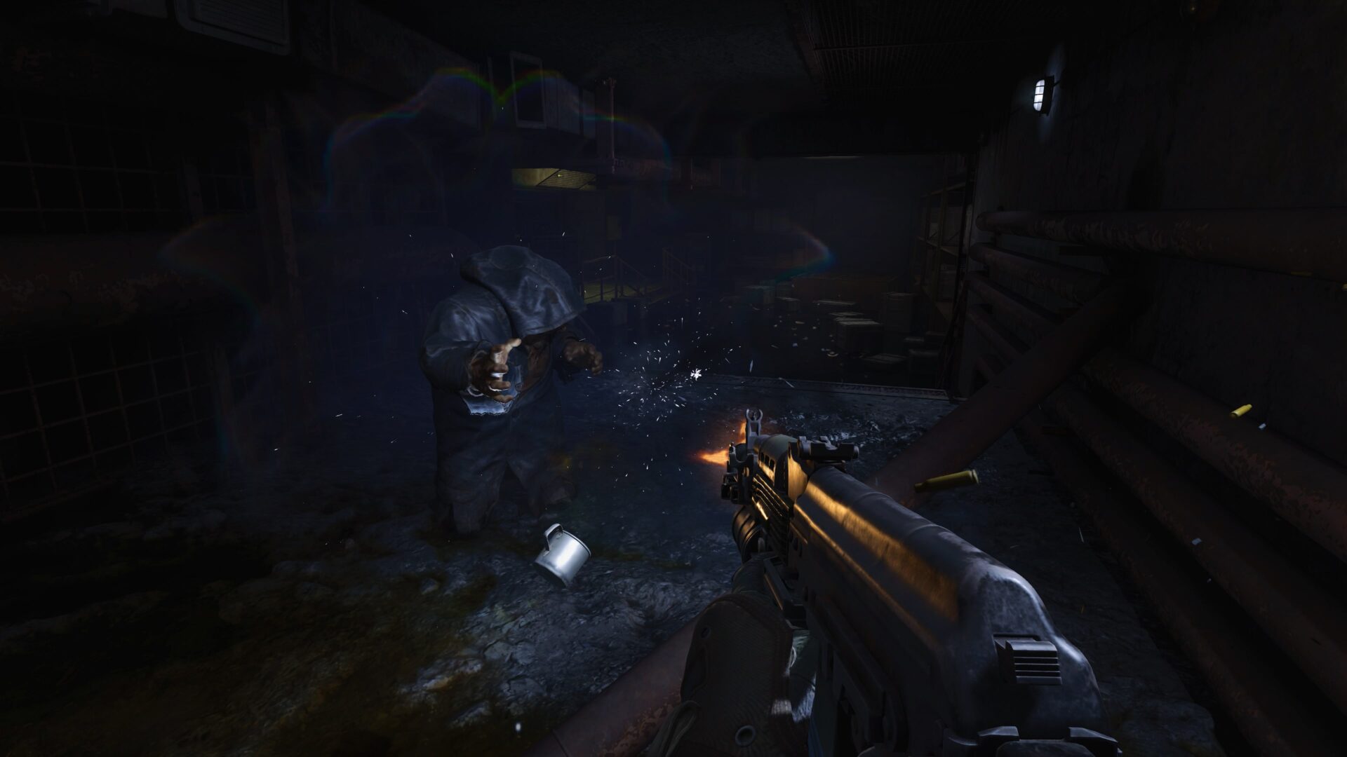 潛行者手持武器,準備戰鬥