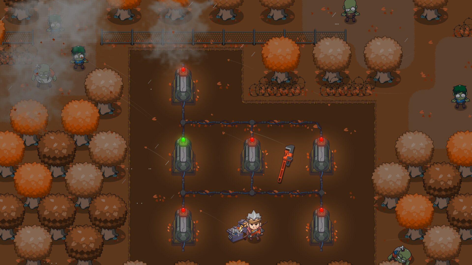 一個看起來像是遊戲後期的關卡，平台結構更加複雜，謎題難度更高