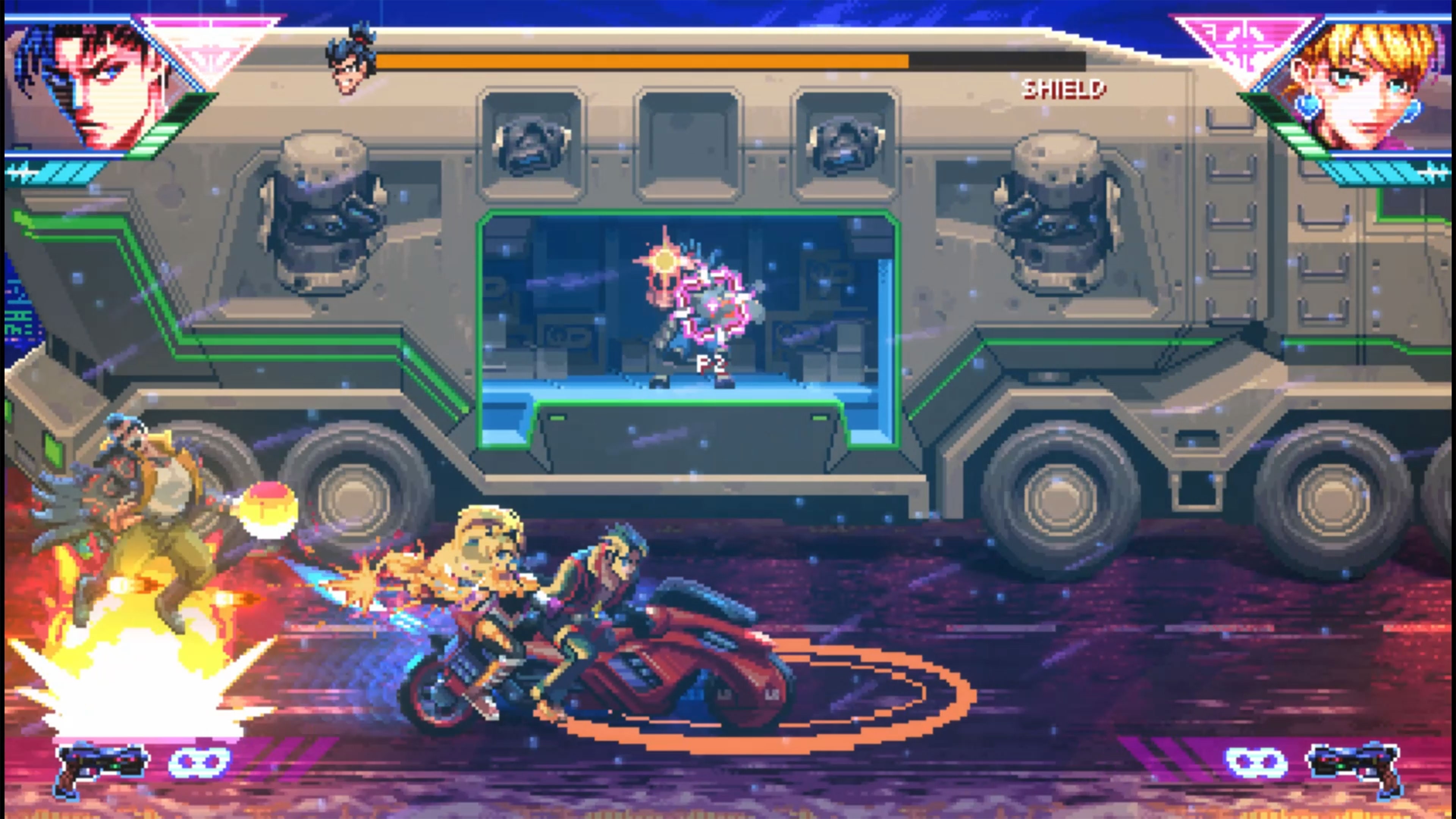 《Neon Inferno》遊戲中的頭目戰