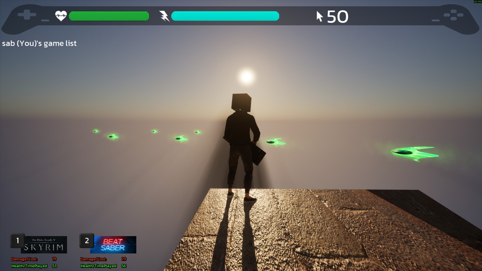 競技場中，玩家被自己的積壓遊戲圍攻