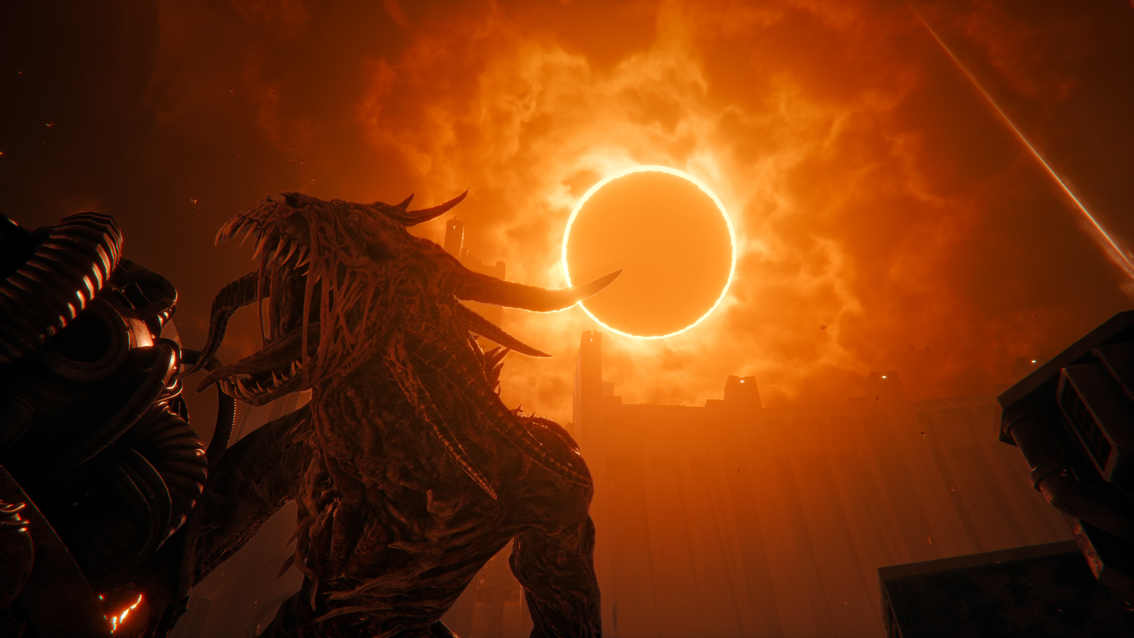 在奇異光影下的戰鬥瞬間