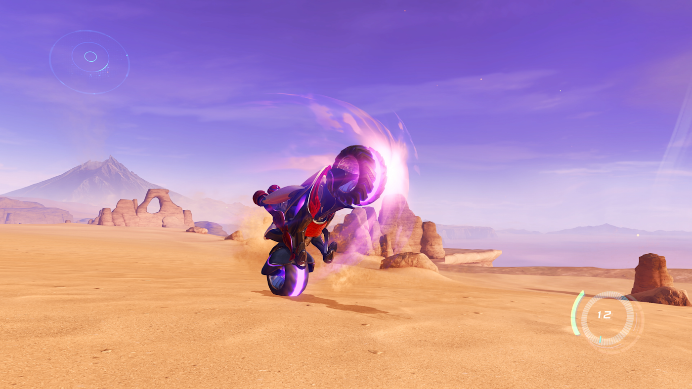 在廣闊的沙漠中高速奔馳