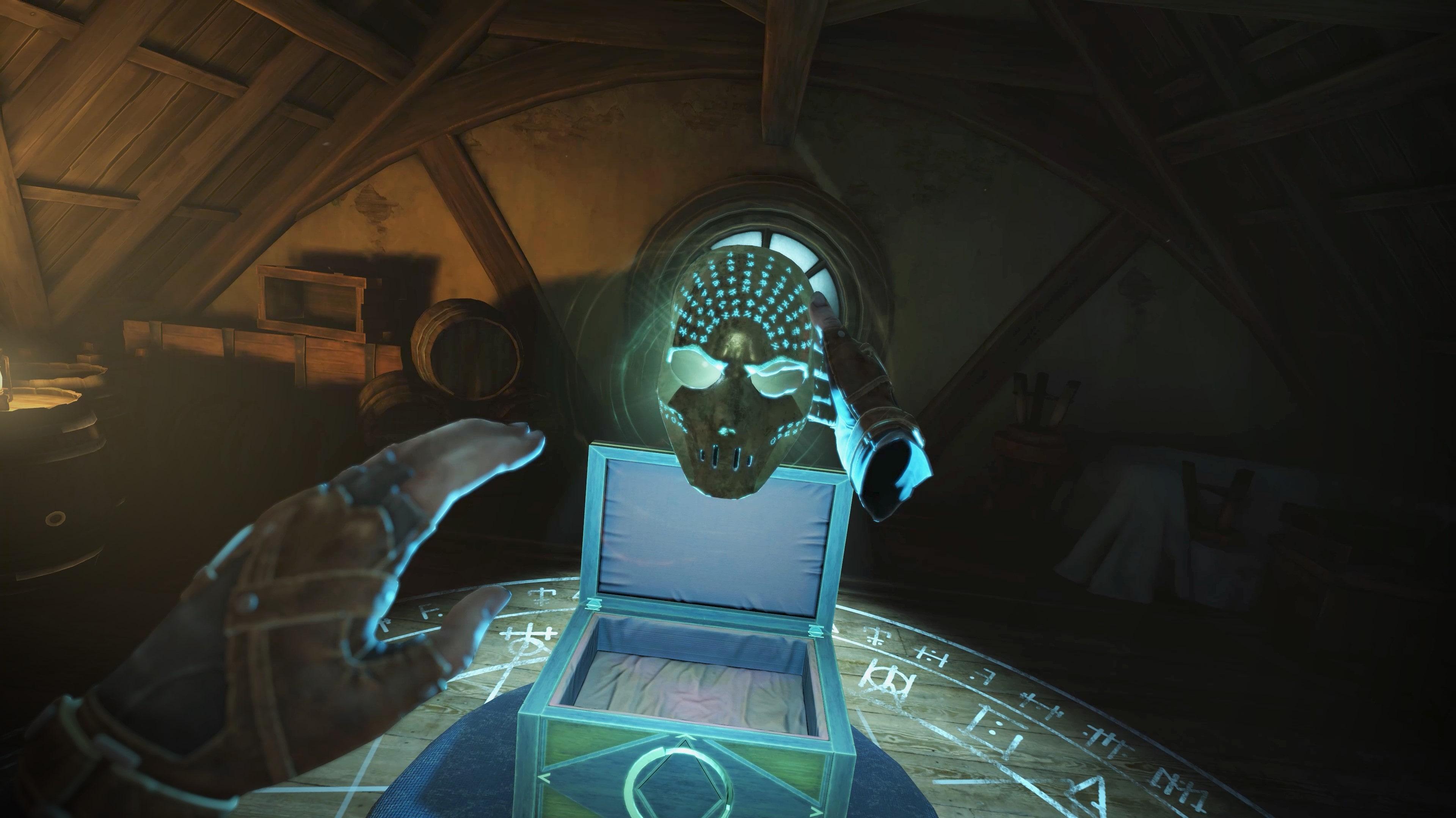 玩家在屋頂上潛行