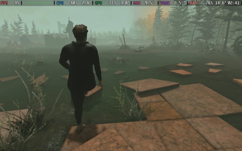 奈特試圖跨越一塊岩石