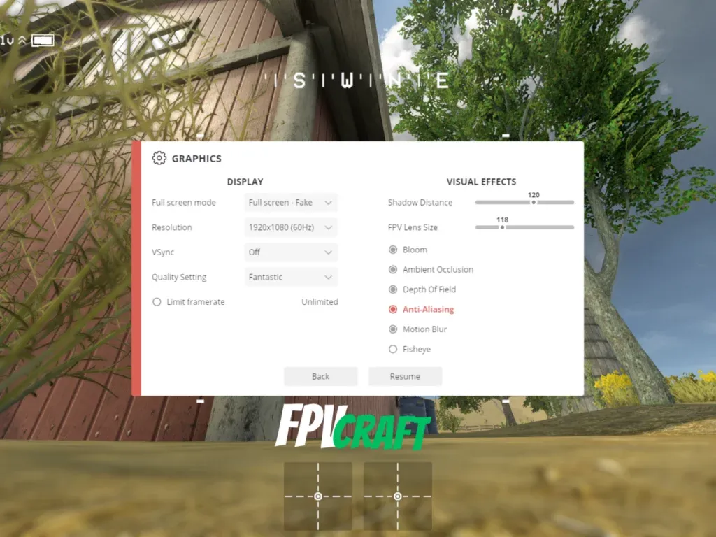 Liftoff 畫面設定