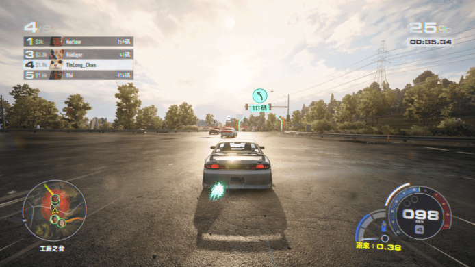 白天的賽道環境光線充足