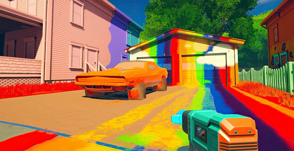 遊戲中需要細心地用紙和膠帶遮蓋不需要噴漆的部分