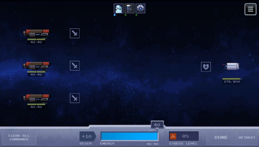 回合制太空戰鬥畫面