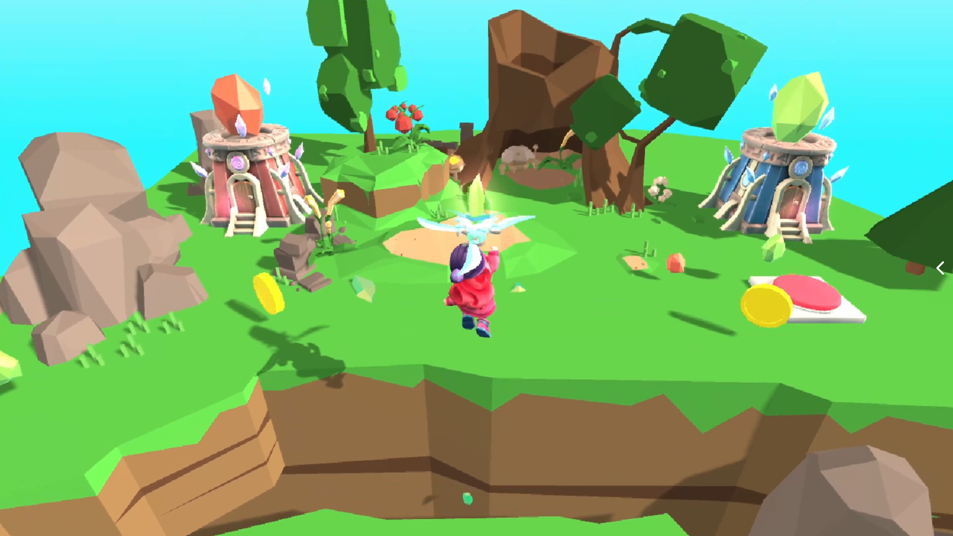 遊戲中雙人合作闖關的場景。