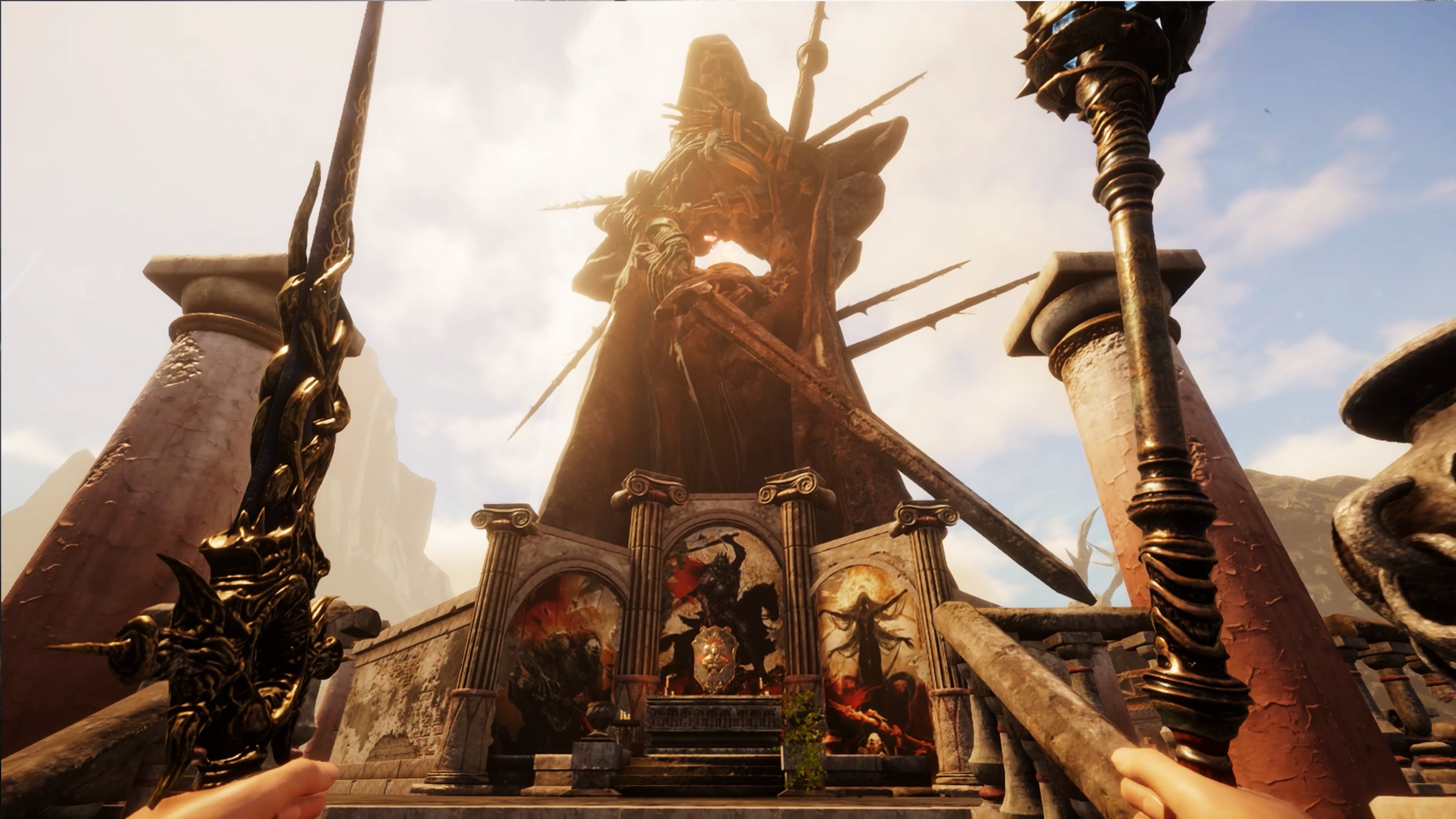 遊戲中充滿黑暗奇幻風格的建築與氛圍