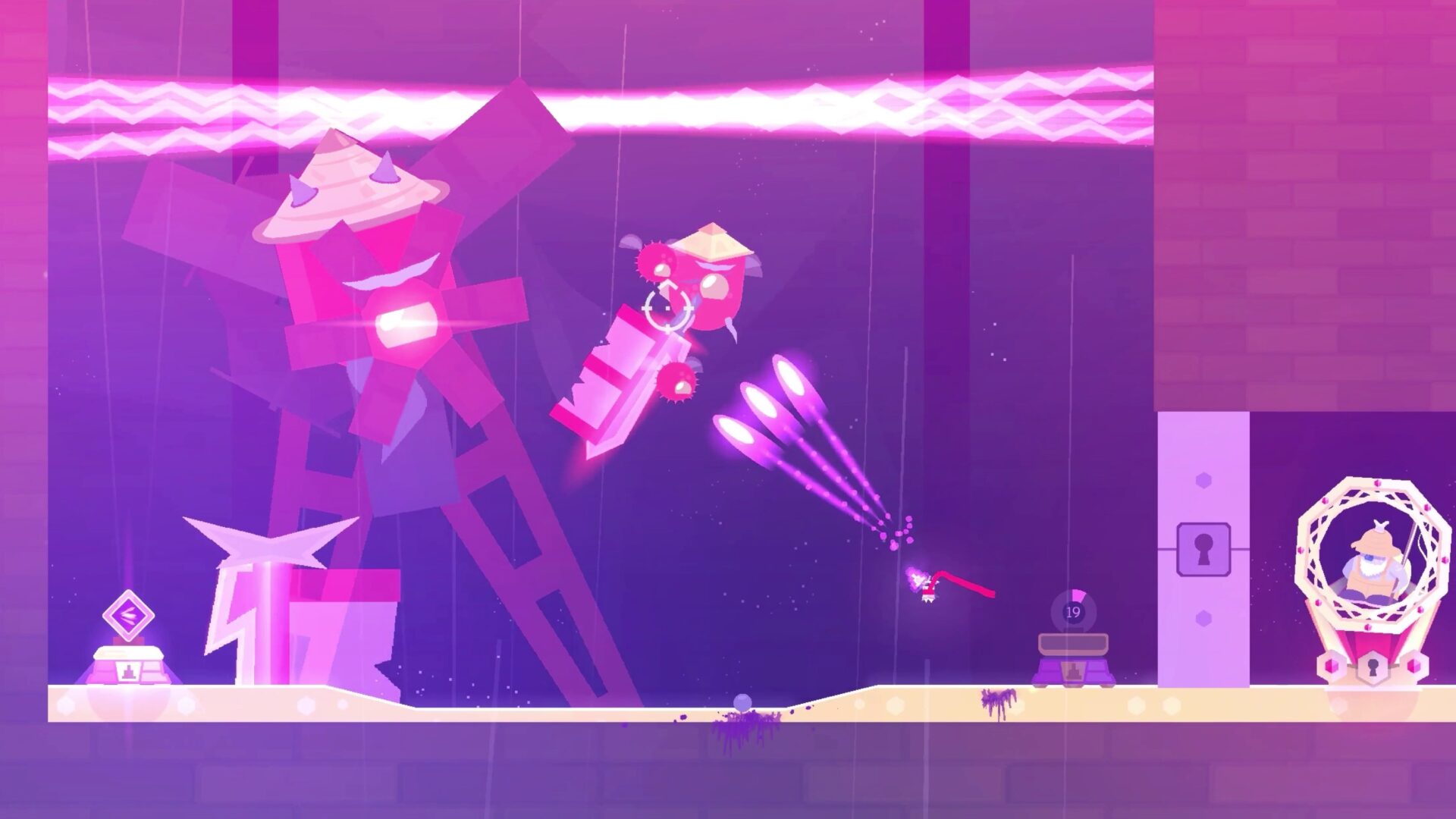 遊戲關卡設計展示,複雜的地形與多樣的敵人配置。