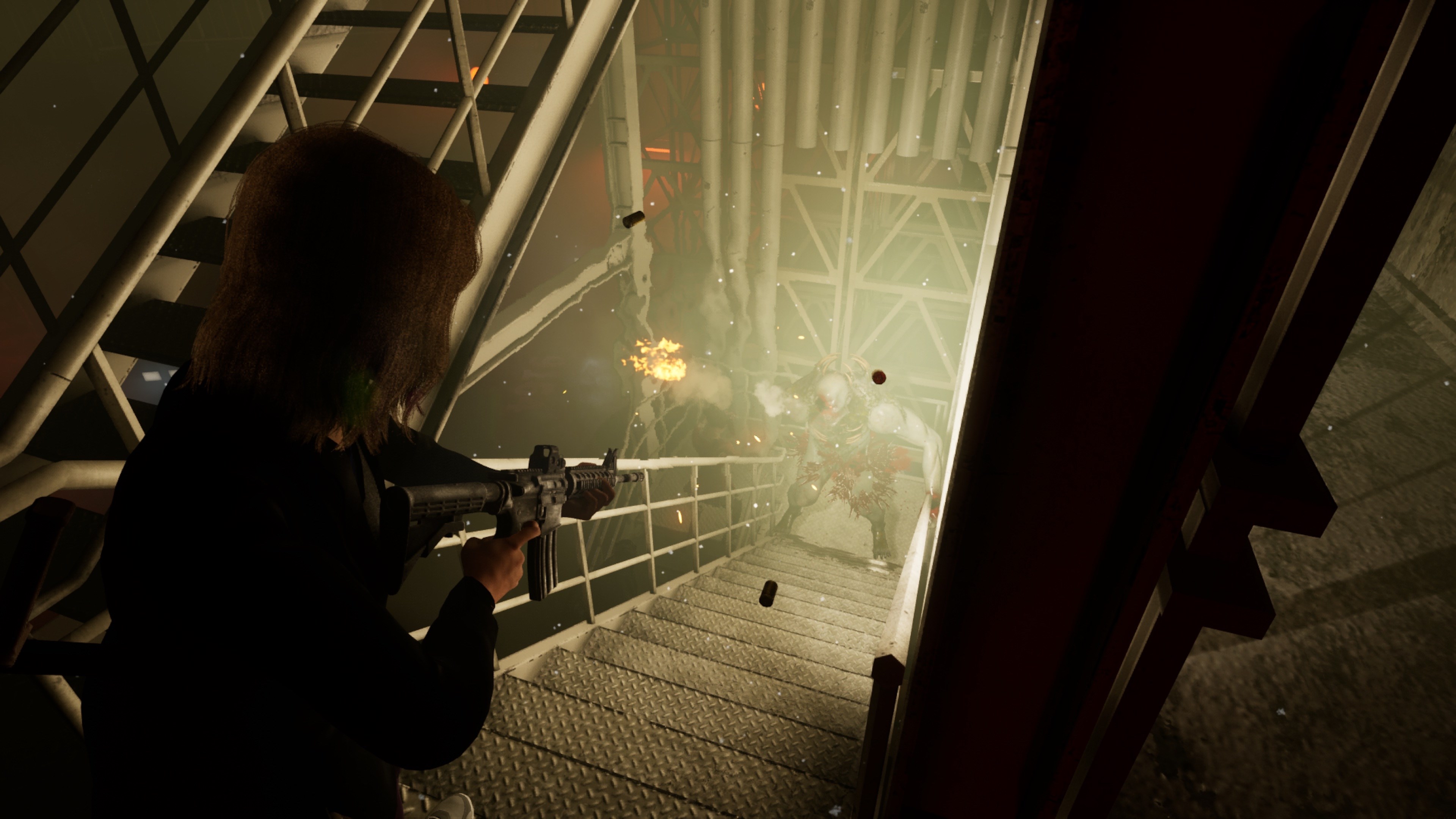 多人合作對抗殭屍的戰鬥場面