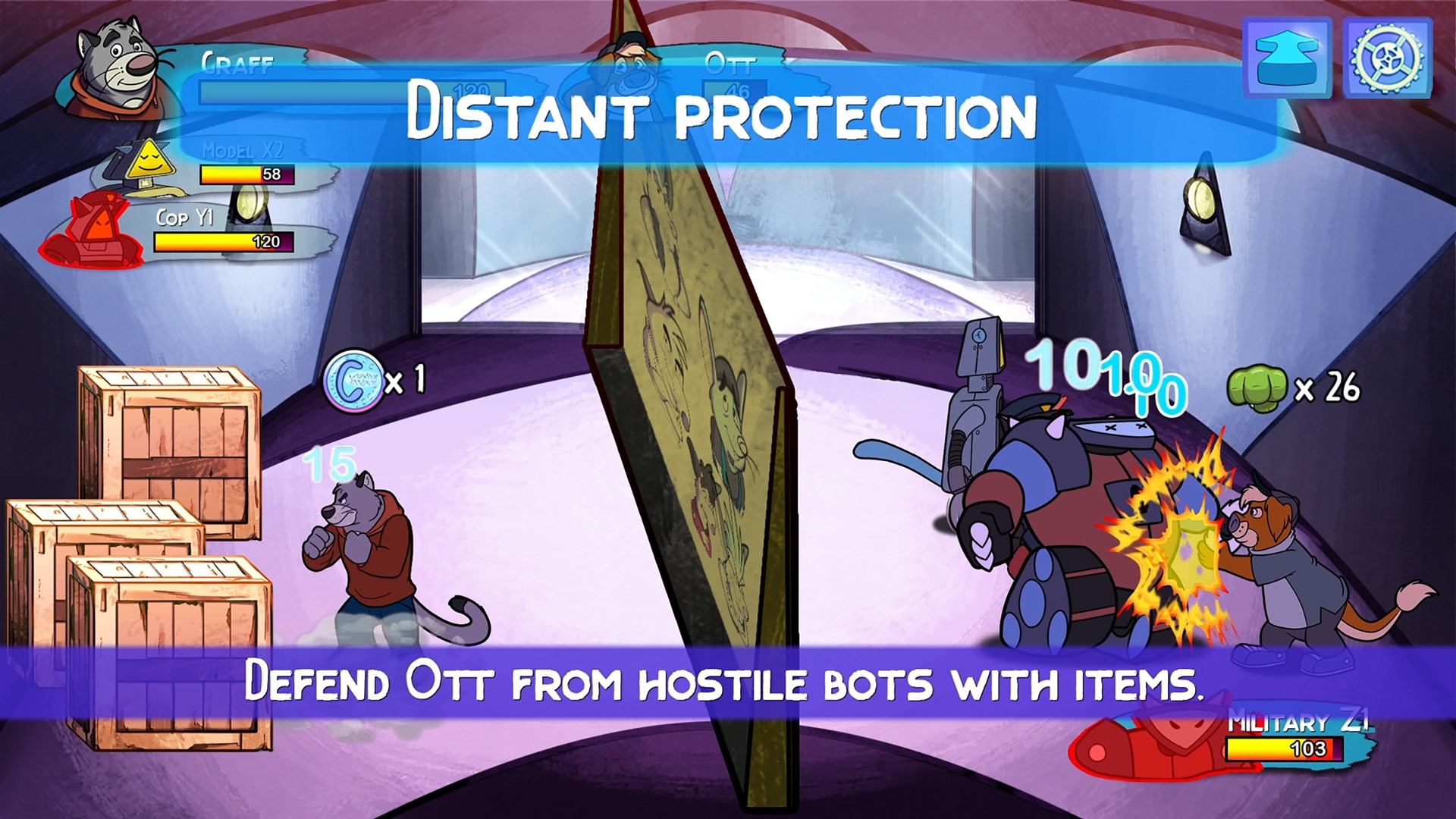 四名角色在一個競技場中擺出勝利姿勢