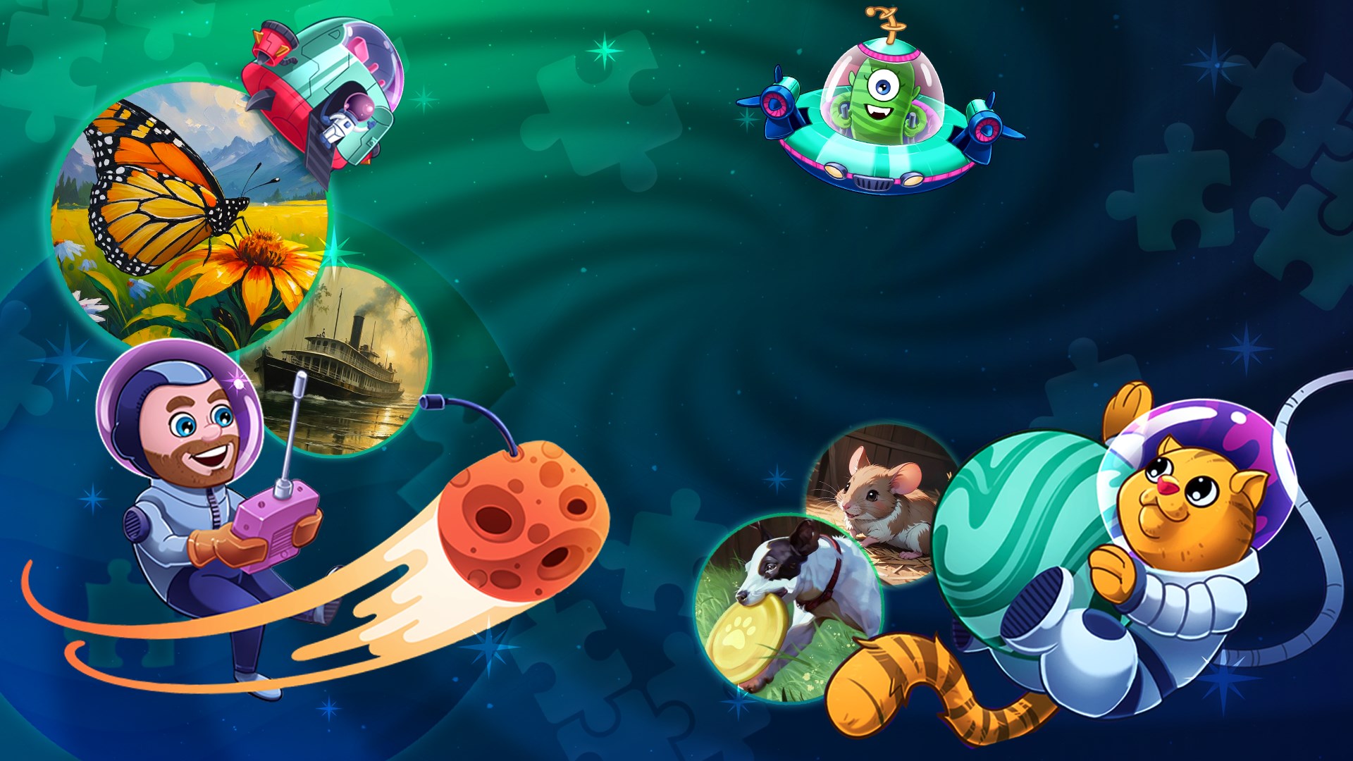 《銀河拼圖 Xbox 版》遊戲主視覺圖