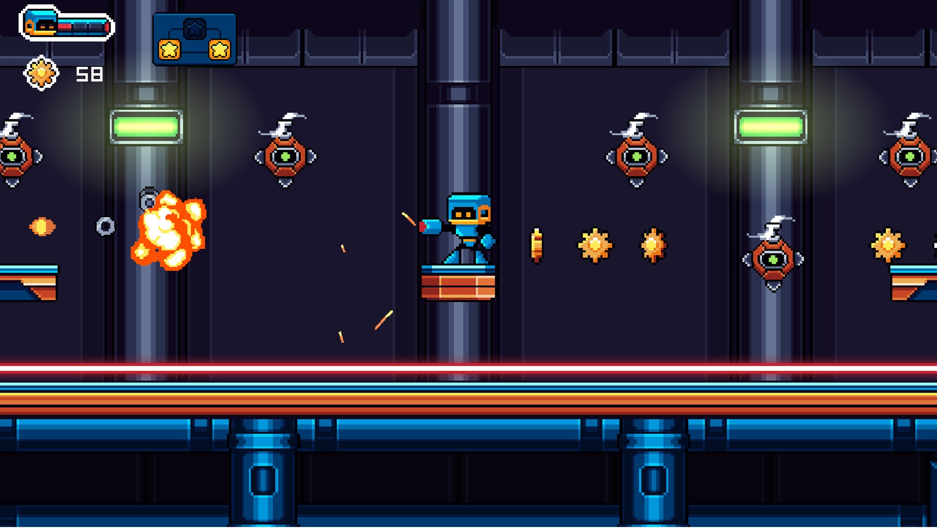 Metal Shoot 遊戲實機截圖 - 機器人戰鬥畫面