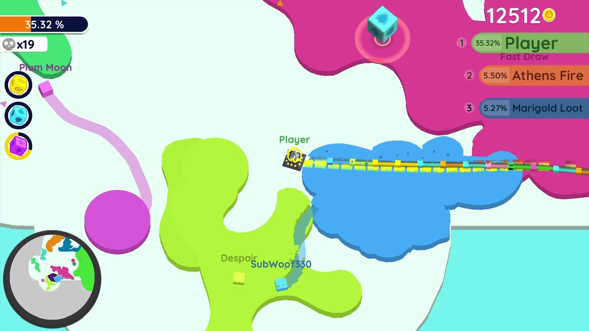 Paper io 2 多人對戰畫面